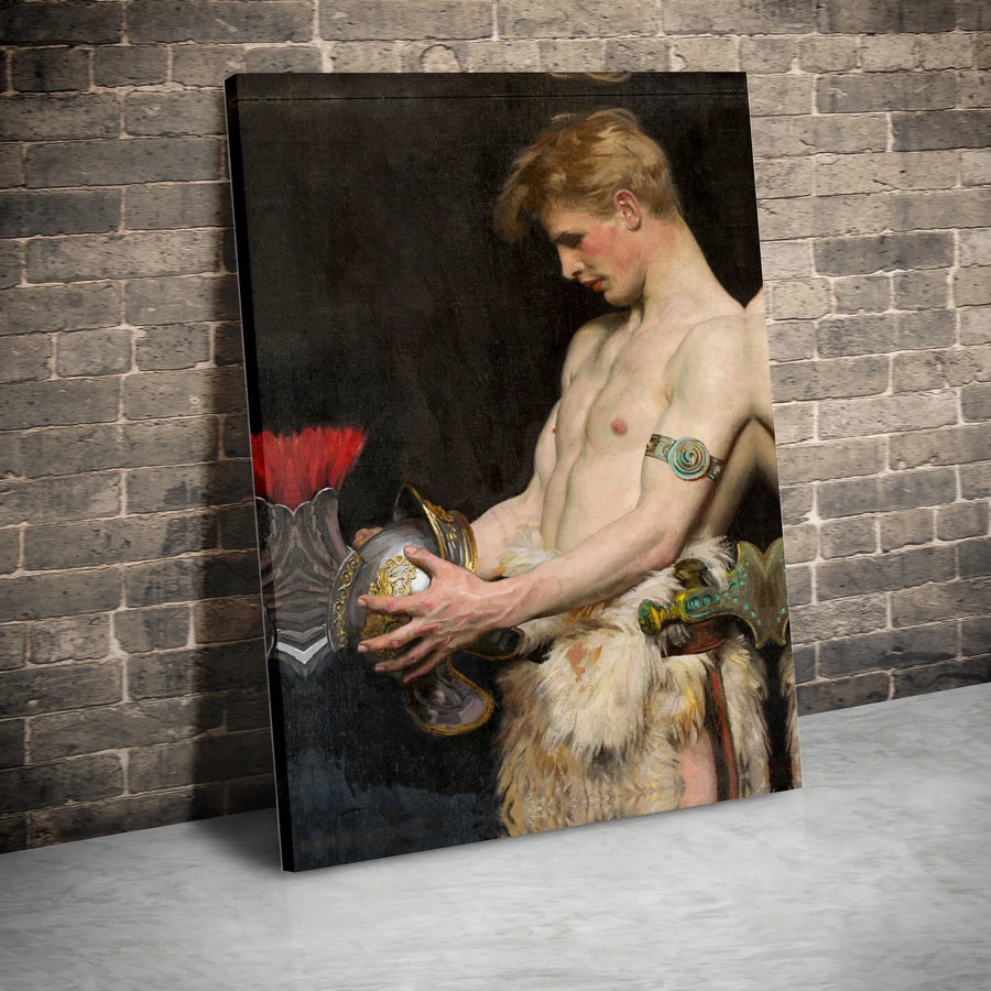 Achilles Lamenting Patroclus Canvas Art | Neoclassical Mythology Wall Decor | Premium Fade-Resistant Print | Classical History Lover Gift