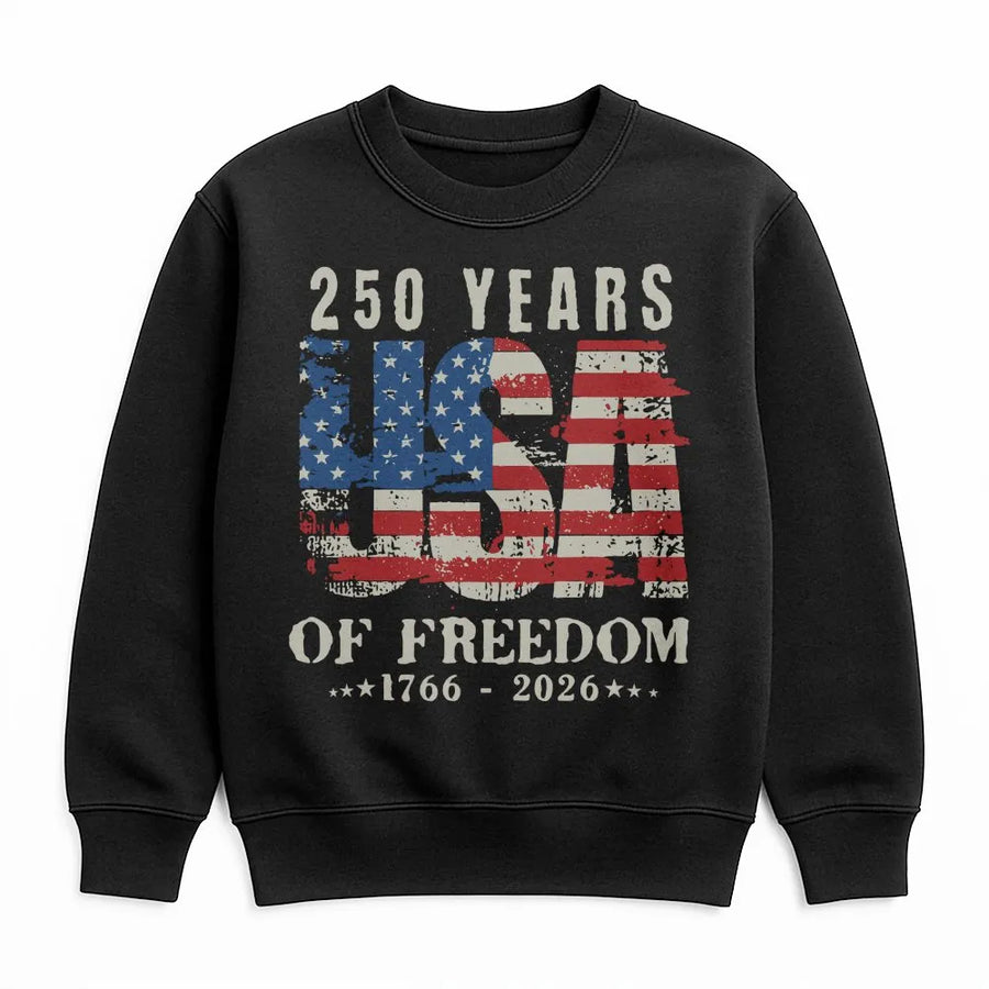 Patriotic 250th Anniversary Sweatshirt | Vintage 1776-2026 American Flag Graphic | Premium Cotton Tee | Gift for USA History Buff