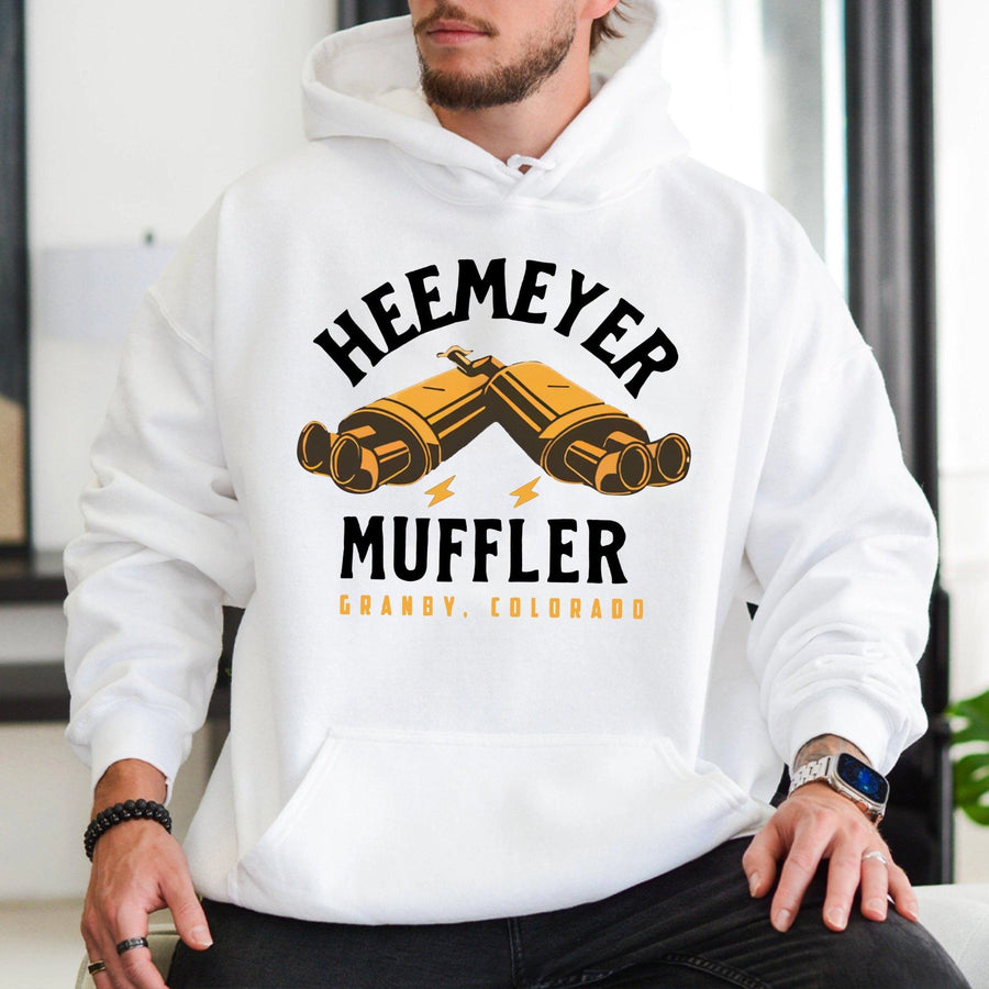 Heemeyer Muffler Hoodie | Granby Colorado Graphic Sweatshirt | Premium Cotton Blend | Vintage Local Legend Gift for Car Enthusiasts