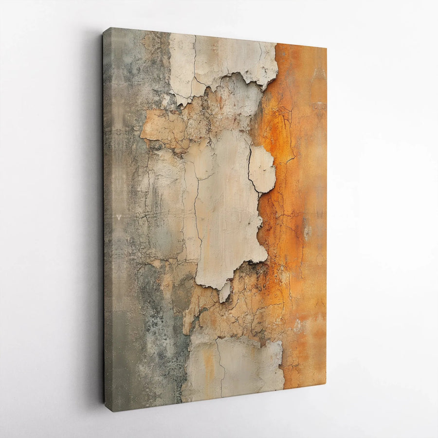 Abstract Textured Canvas Wall Art | Rustic Peeling Paint & Plaster Design | Premium 1.25" Thick Gallery Wrapped Print | Modern Industrial Home Decor Gift