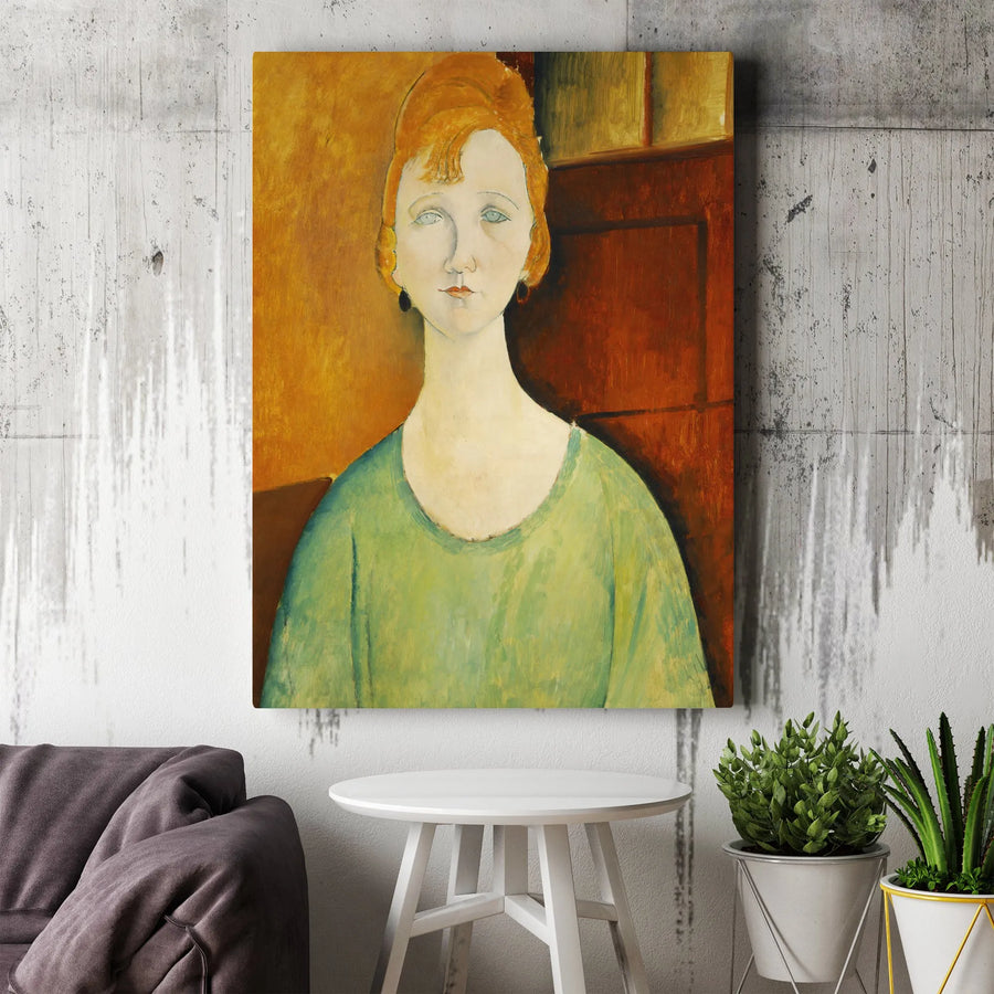 Modigliani Canvas Wall Art | Jeanne Hebuterne Fine Art Reproduction | Premium Gallery Wrap Canvas | Collector's Gift For Classic Art Lovers