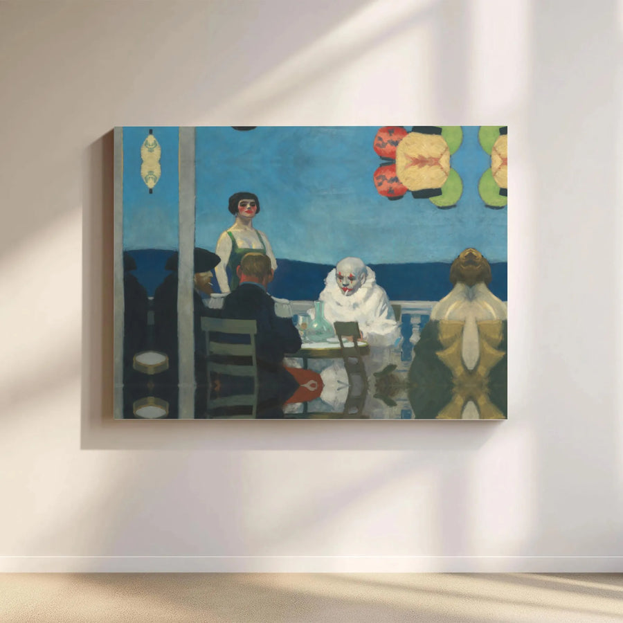 George Bellows The Soirée Canvas Wall Art | Surreal Sad Clown Painting Print | Premium Gallery-Wrapped Decor | Unique Gift For Art Lovers