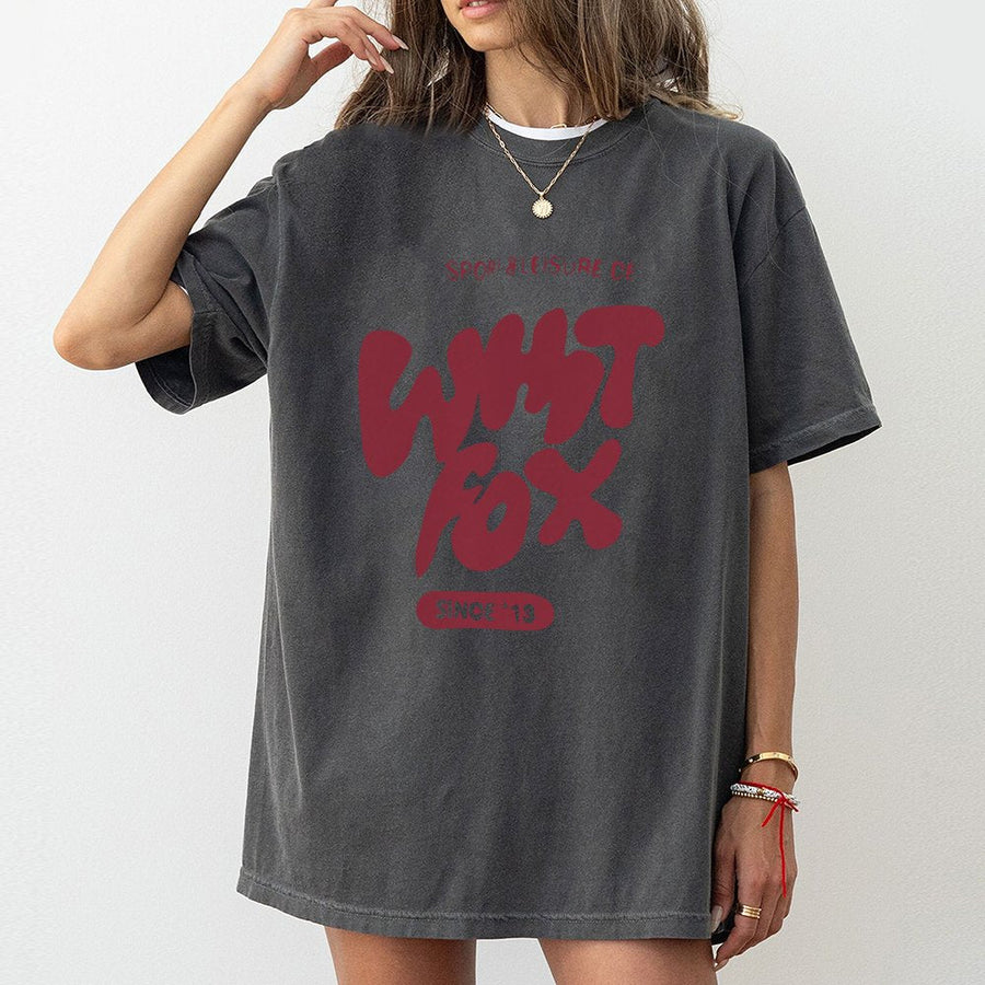 What The Fox T-Shirt | Retro Wavy Typography Graphic Tee | 100% Premium Cotton | Unisex Casual Streetwear Gift for Women and Men