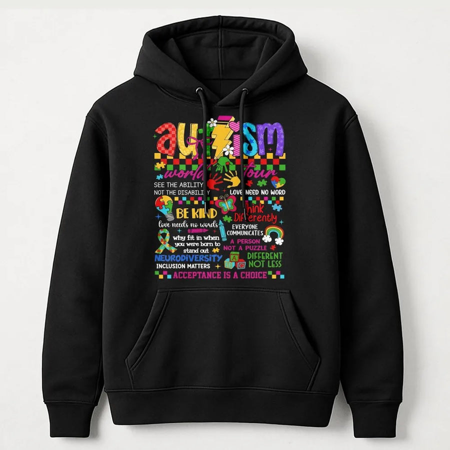Autism Awareness Hoodie | Colorful Neurodiversity Support Graphic | Premium Cotton Blend | Inclusion Matters Gift for Advocates and Teachers