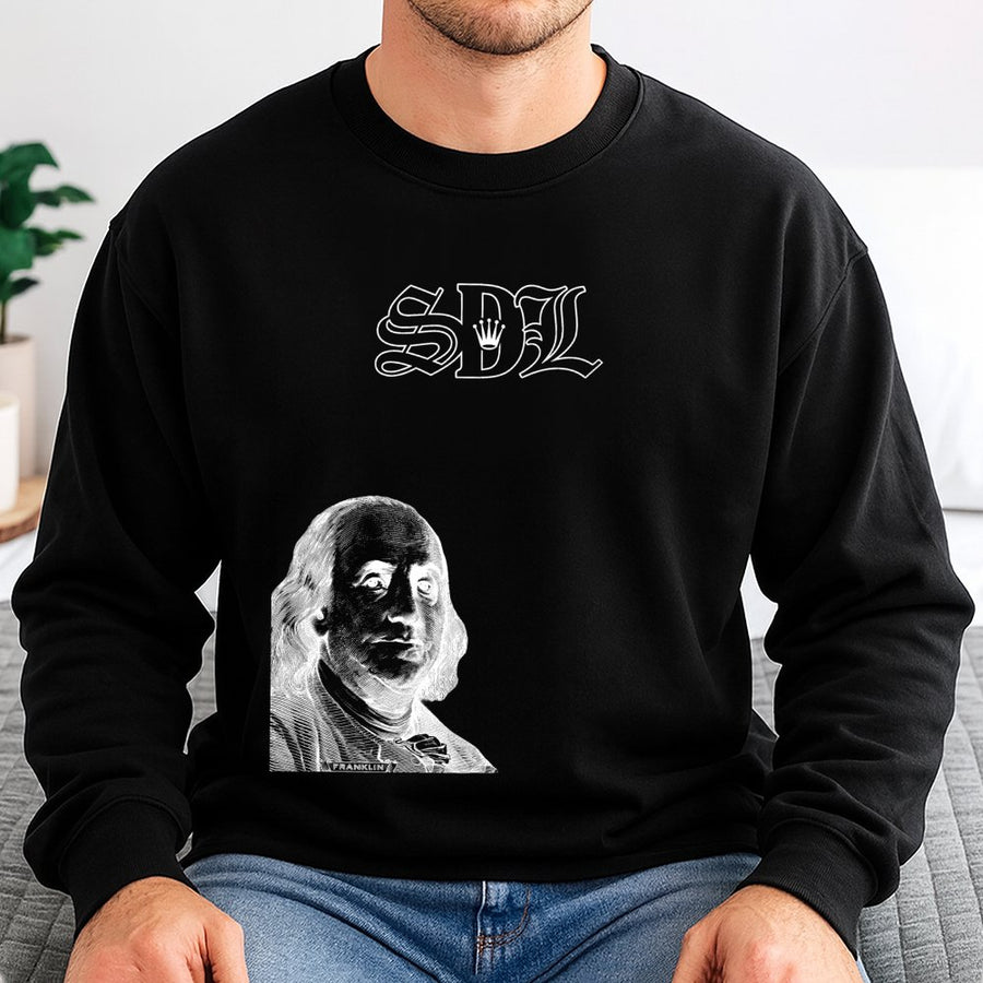 Benjamin Franklin Money Sweatshirt | Benjamin Franklin Graphic | Cotton Polyester Blend | Streetwear Style Gift For Men And Women