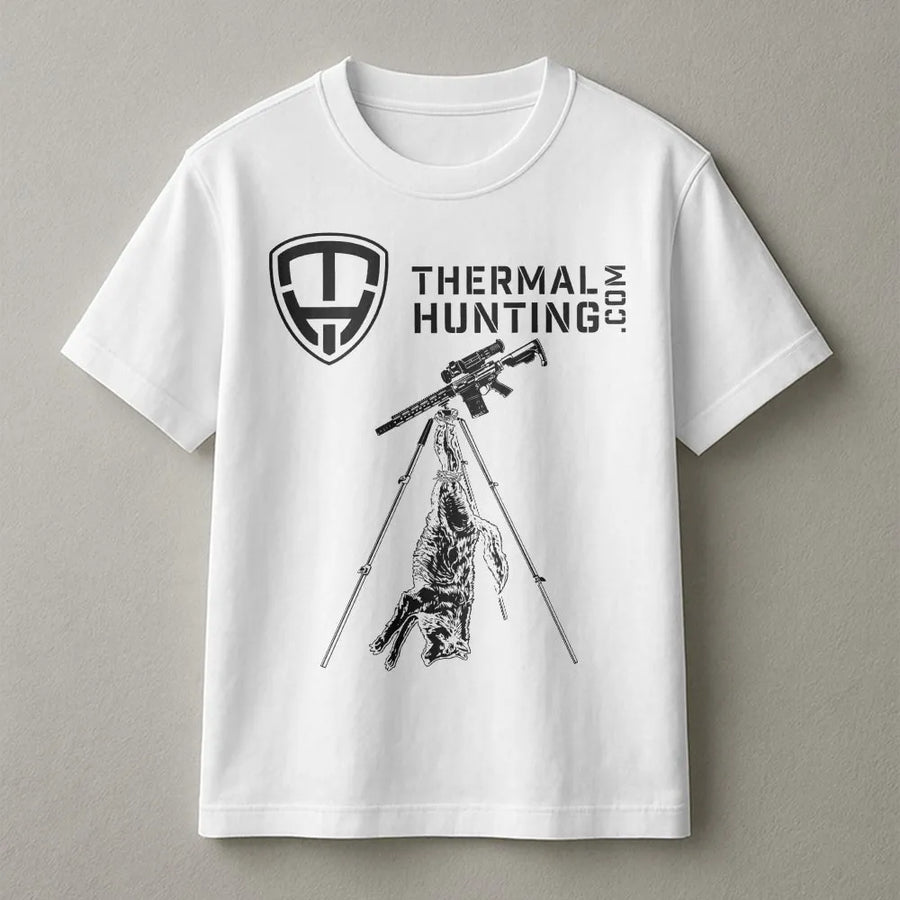 Coyote Hunting T-Shirt | Thermal Scope Night Predator Graphic | Premium 100% Cotton | Outdoor Hunter Gift for Men & Women