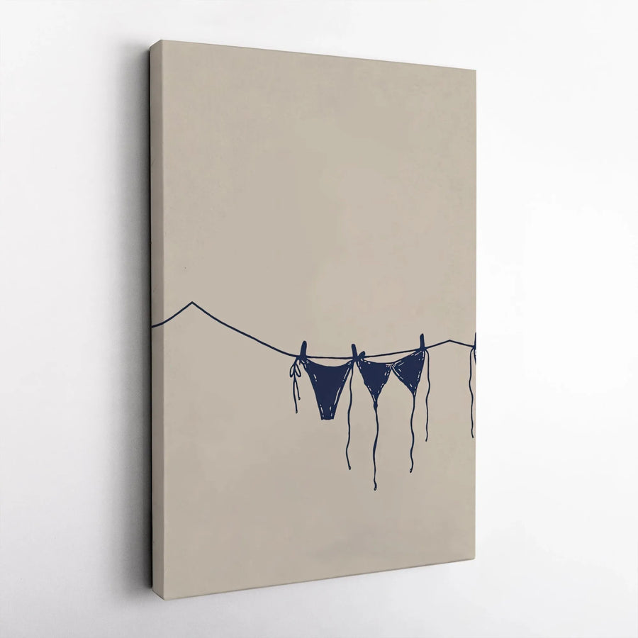 Minimalist Bikini Wall Art | Line Drawing Beach Decor | Premium 1.25-Inch Gallery Canvas | Modern Coastal Home Gift