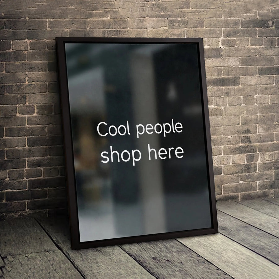 Cool People Shop Here Canvas | Modern Minimalist Typography Wall Art | Premium Gallery Wrapped 1.25 Inch Profile | Trendy Office Decor Quote Print