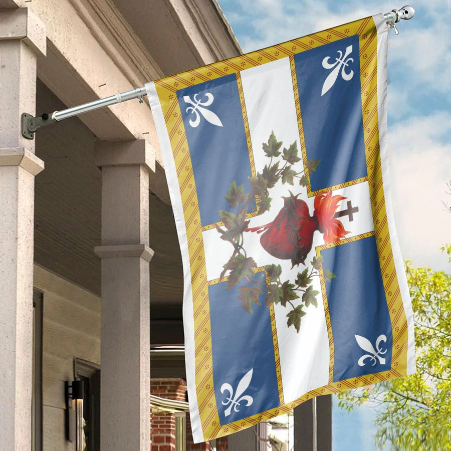 Sacred Heart Flag | Catholic Christian Banner with Fleur De Lis | Premium Weather-Resistant Polyester | Spiritual Home Decor & Religious Gift