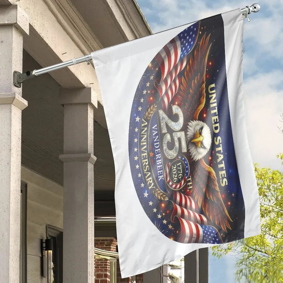 USA 250th Anniversary House Flag | Patriotic Eagle & Stars Design | Premium Double Sided Banner | American Home Decor Gift for Patriots
