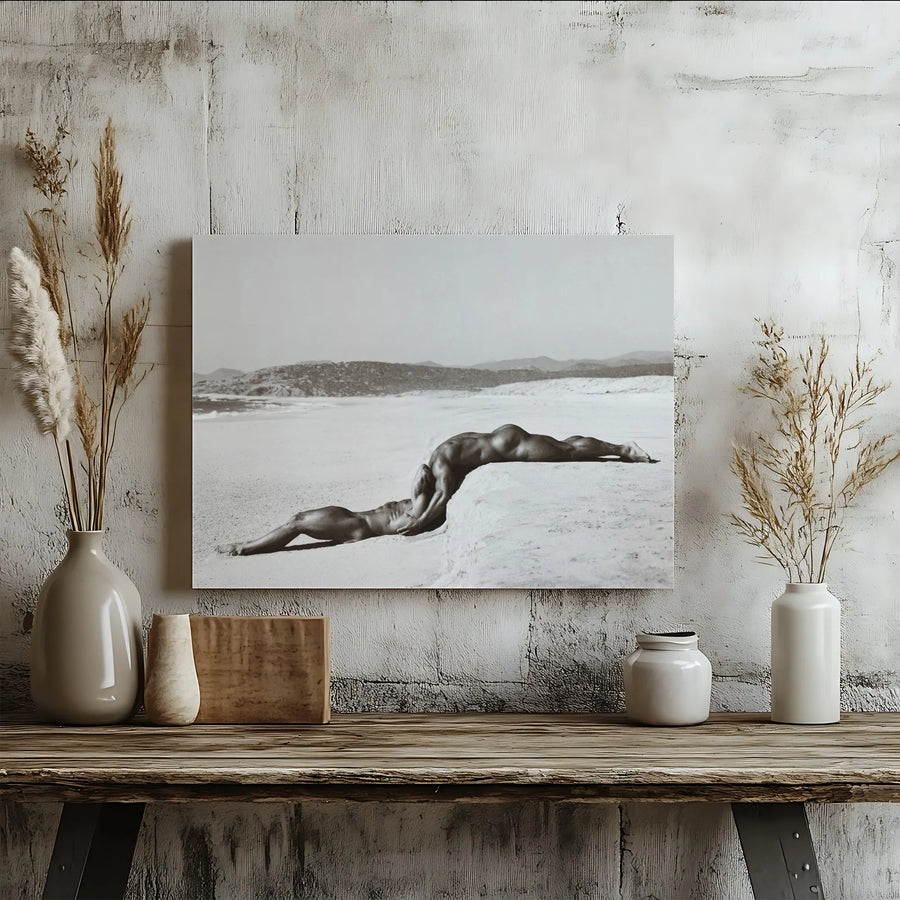 Male Figure Art Canvas Print | Black and White Surreal Photography | Premium Gallery Wrapped Canvas | Modern Wall Decor Gift