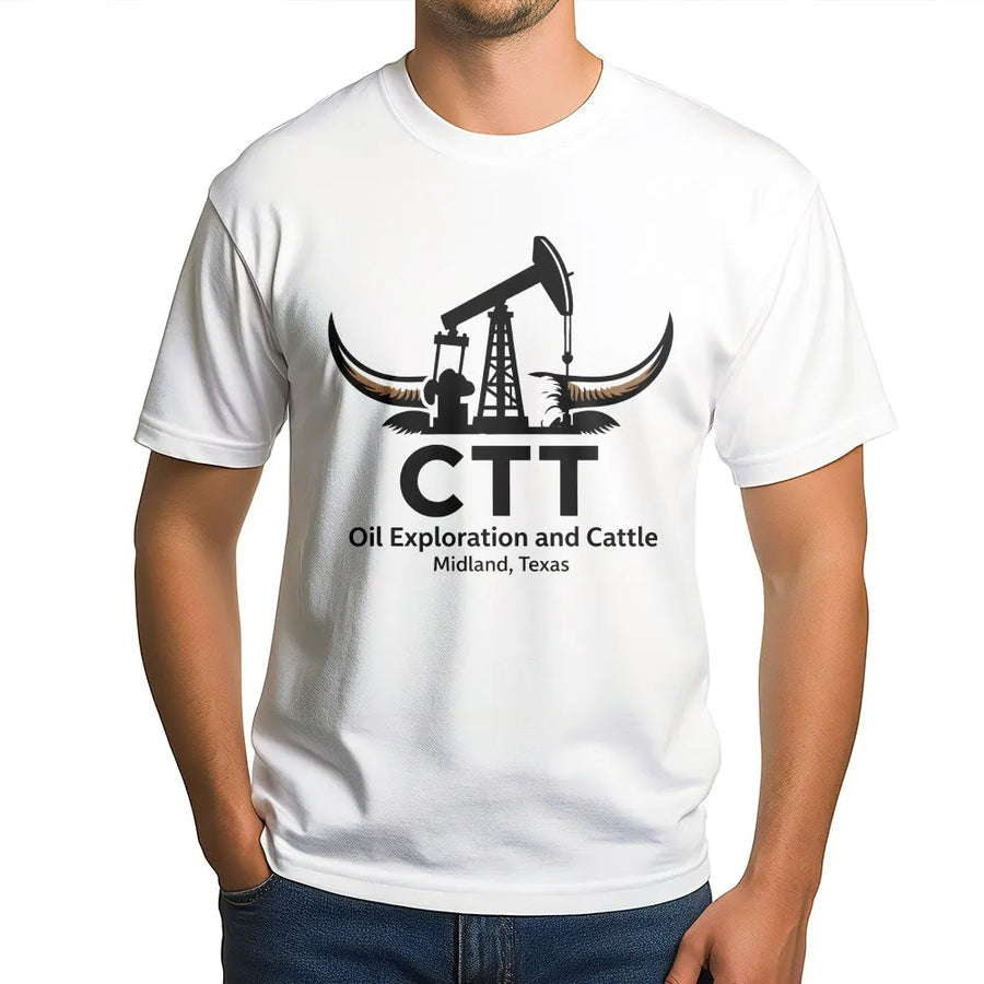 West Texas Oilfield T-Shirt | Midland Cattle Ranching Graphic | 100% Cotton Premium Tee | Oil Industry Gift for Landman and Rancher