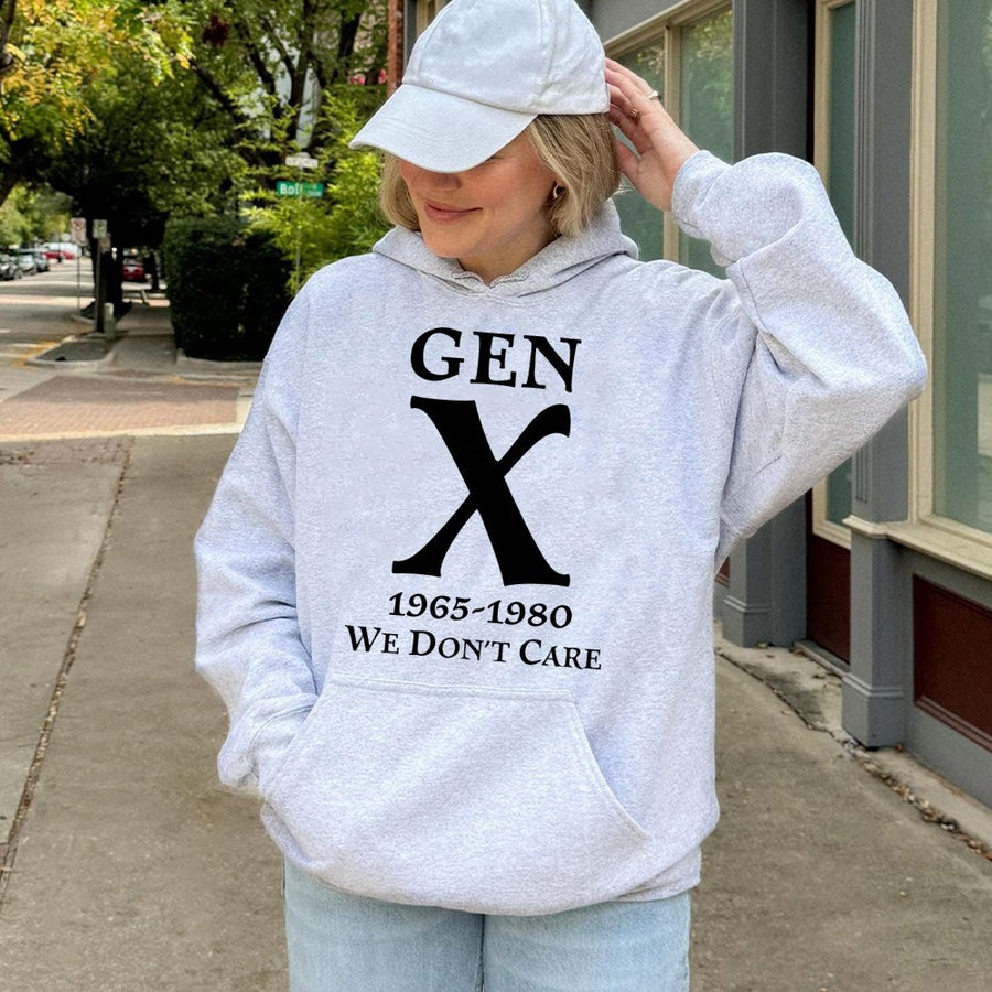 Gen X Hoodie | 1965-1980 Vintage Graphic Slogan | Premium Cotton-Blend Pullover | Funny Retro Gift for Men and Women