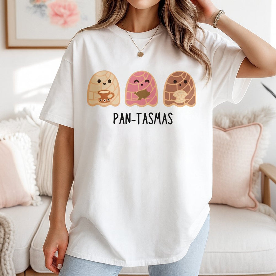 Pantasmas Pan Dulce T-Shirt | Cute Mexican Ghost Concha Design | Premium 100% Cotton Tee | Funny Latina Halloween Gift for Foodies