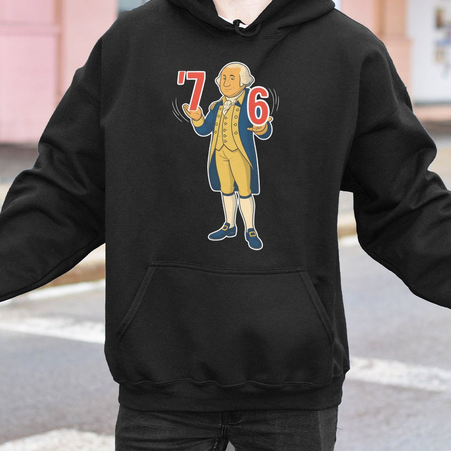 George Washington 1776 Hoodie | Historical Meme Graphic Pullover | Premium Cotton-Blend Sweatshirt | Patriotic Gift for History Lovers