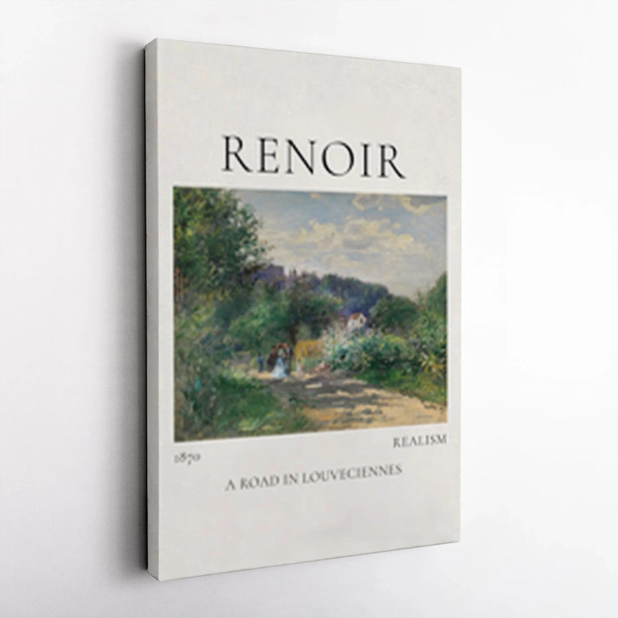 Renoir A Road in Louveciennes Vertical Canvas | Vintage Exhibition Poster Style | Premium Gallery Wrap | Collector's Fine Art Print for Home Decor