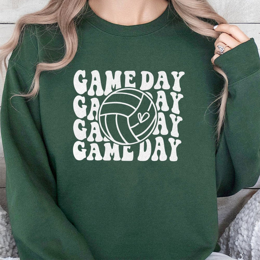 Volleyball Sweatshirt | Retro Game Day Graphic Design | Premium Cotton Blend | Volleyball Mom Gift for Players and Fans