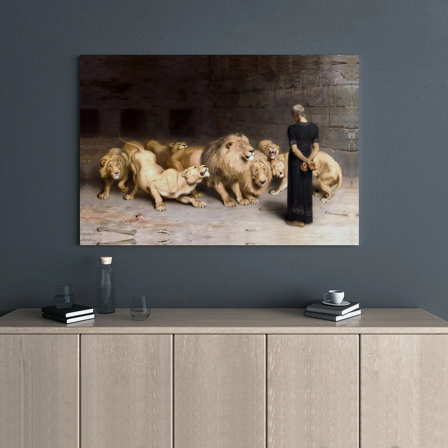 Daniel's Answer to the King Canvas Art | Briton Riviere Historical Oil Painting | 1.25" Gallery Wrap | Premium Religious Home Wall Decor