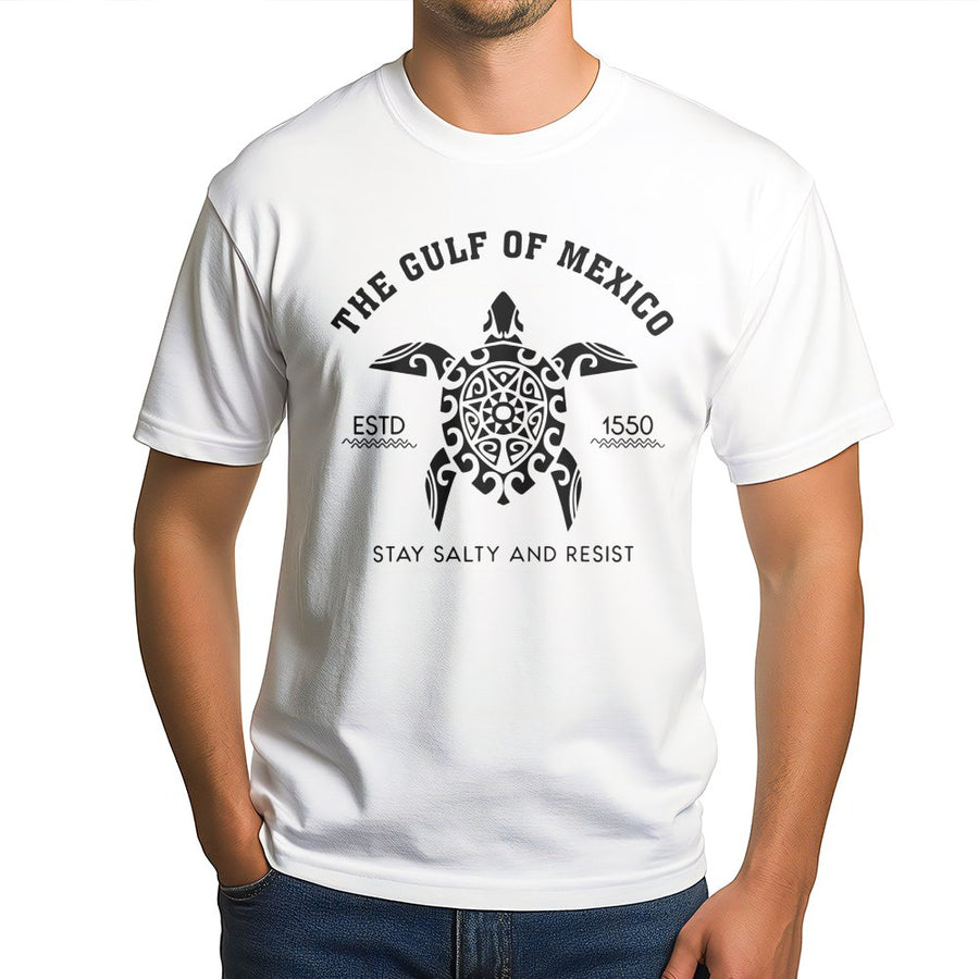 Sea Turtle Graphic T-Shirt | Gulf of Mexico Tribal Art Design | Premium Soft Cotton Tee | Coastal Beach Lover Gift for Men and Women