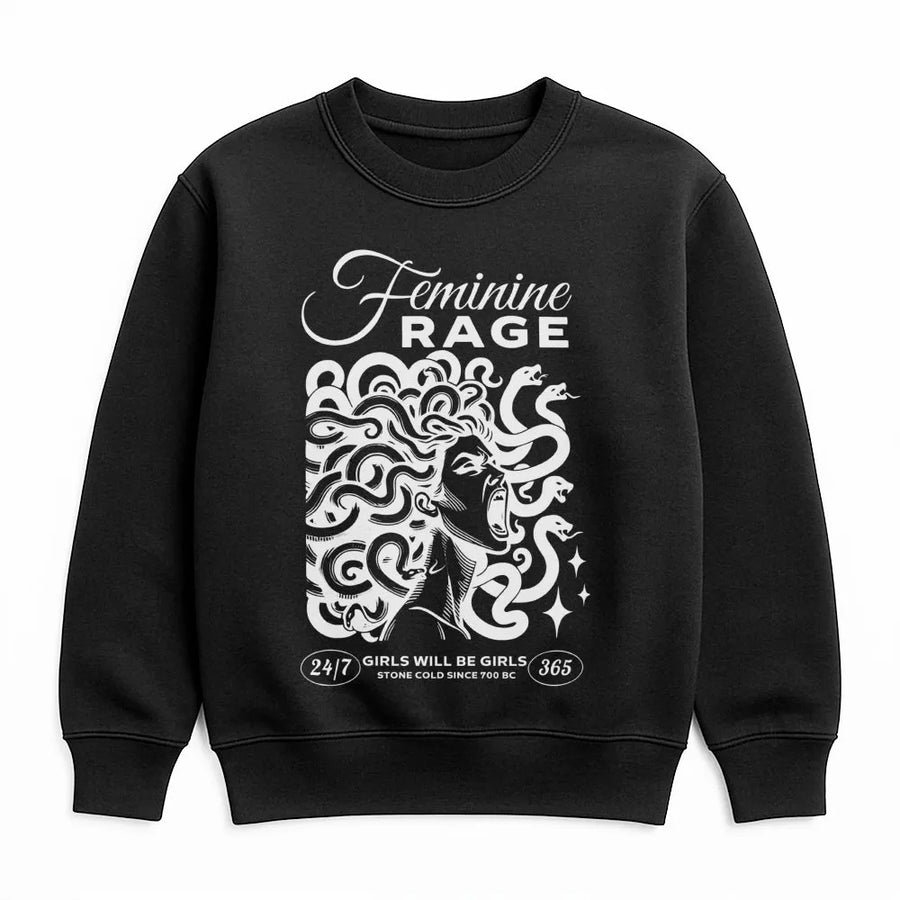 Feminine Rage Medusa Sweatshirt | Greek Mythology Graphic Tee | Premium Cotton Blend | Empowerment Gift For Women And Mythology Fans