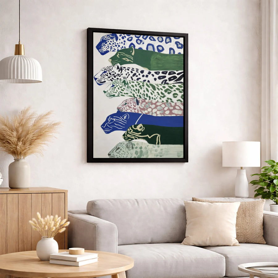 Abstract Leopard Wall Art | Stacked Animal Print Canvas | 1.25 Inch Gallery Wrap | Modern Home Decor Gift