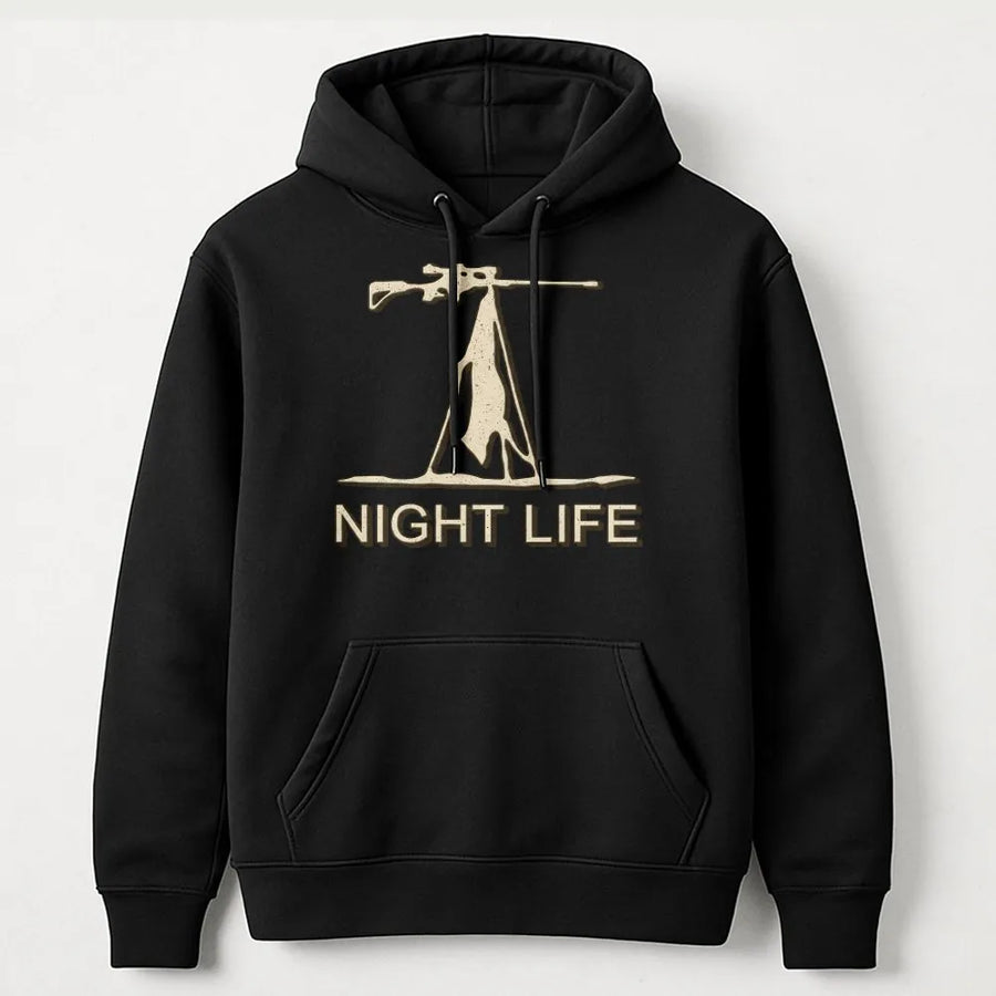 Night Hunting Hoodie | Coyote Varmint Tripod Graphic Tee | Premium Cotton | Gift for Predator Hunter