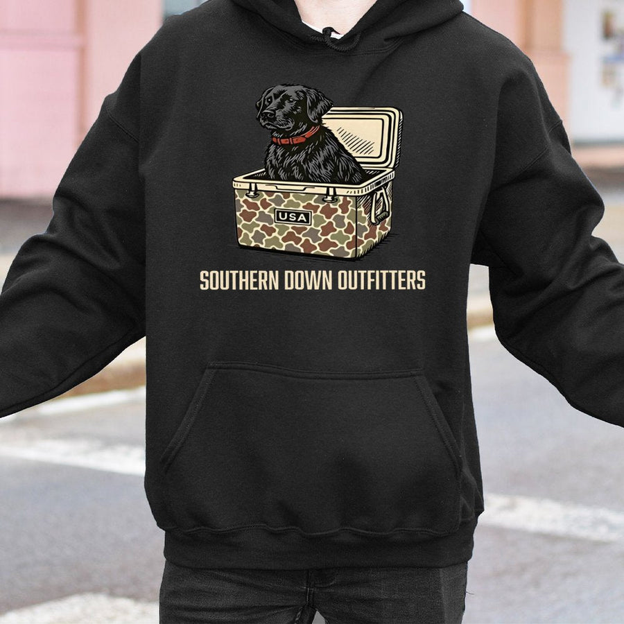 Black Labrador Retriever Hoodie | USA Camo Cooler Design | Premium Cotton Blend | Gift for Dog Lovers and Outdoor Enthusiasts
