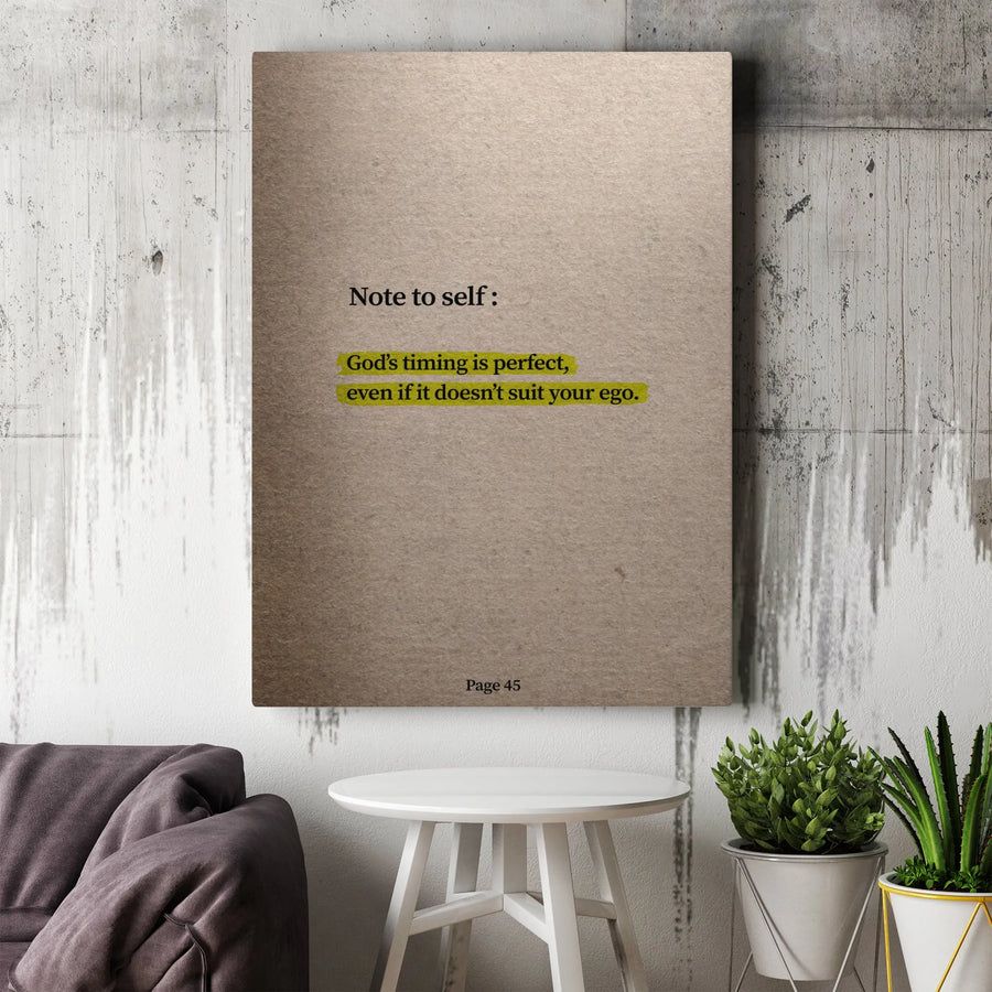 Gods Timing Is Perfect Canvas Wall Art | Inspirational Quote Poster | Premium Gallery Wrap Decor | Motivational Christian Gift for Home Office