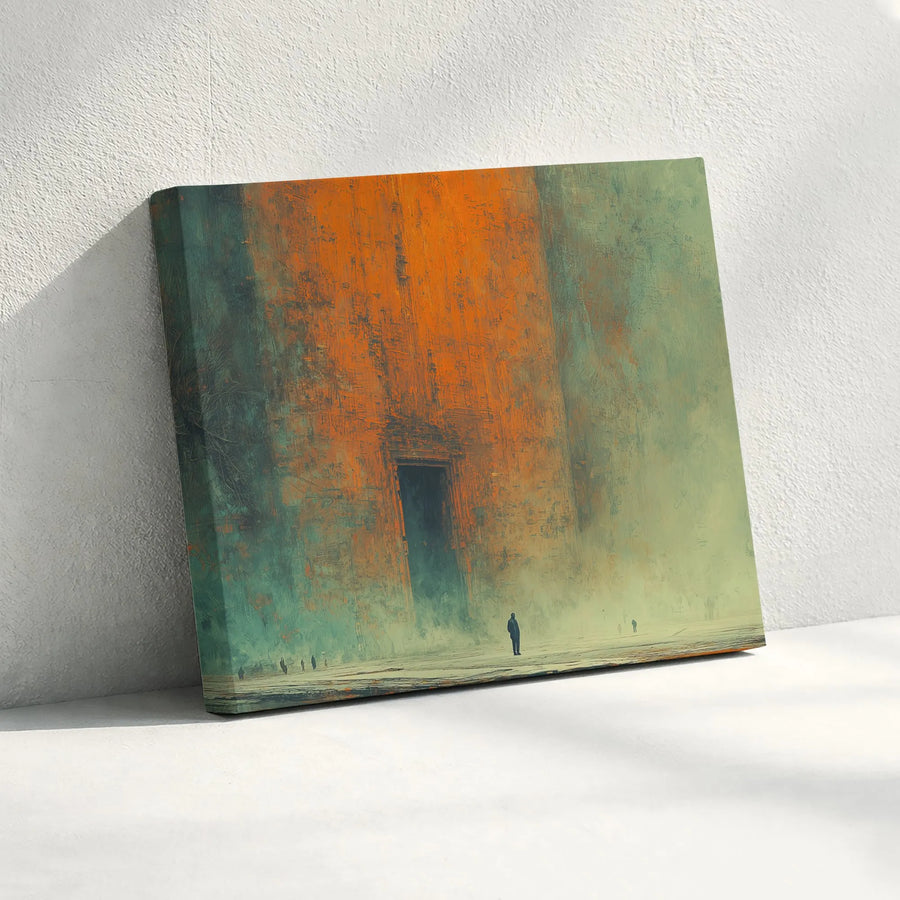 Abstract Monolithic Wall Canvas Art | Solitary Figure Surrealist Print | Gallery-Quality 1.25 Inch Frame | Modern Minimalist Home Decor Gift