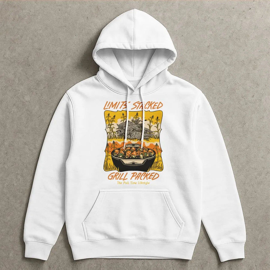 Dove Hunting Hoodie | Limits Stacked Grill Packed Graphic | Premium Cotton Blend | Gift for Hunter Outdoor Enthusiast