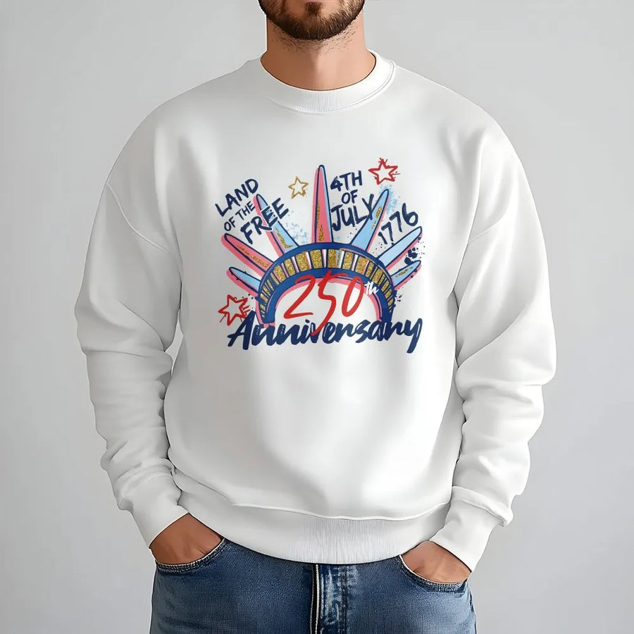 250th Anniversary 4th of July Sweatshirt | Patriotic USA 1776 Liberty Crown Graphic | Premium Comfort Colors Cotton | Independence Day Celebration Gift