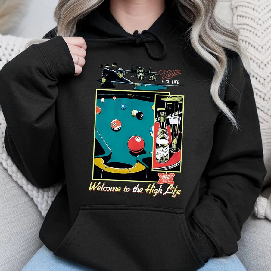 Miller High Life Sportsman Club Welcome Hoodie, Unisex Streetwear Hoodie