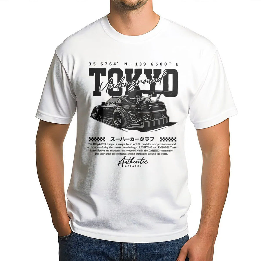 Tokyo Underground Drift Car T-Shirt | Japanese Street Racing Graphic | Premium Cotton Streetwear | Gift For JDM Car Enthusiasts