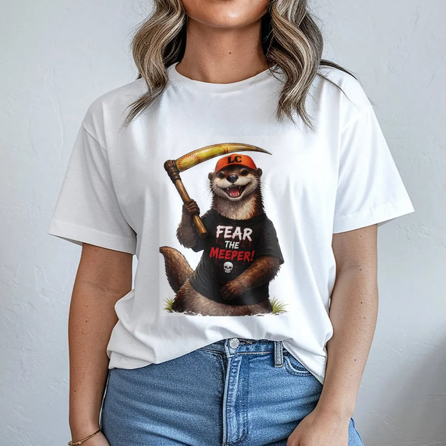 Fear The Meeper T-Shirt | Funny Otter with Baseball Scythe Graphic | Premium Soft Cotton | Unisex Gift for Baseball Fan
