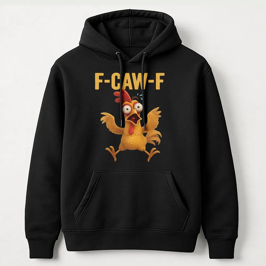 Crazy Chicken Meme Hoodie | Funny F-Caw-F Screaming Rooster Graphic | Premium Cotton Blend | Unisex Gift For Farm Animal Lovers