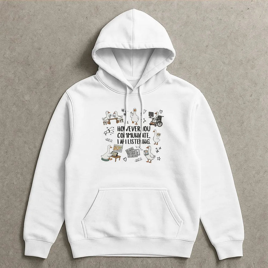Special Education Teacher Hoodie | Goose AAC Communication Graphic | Premium Cotton Comfort Colors Tee | Gift for SLP Therapist