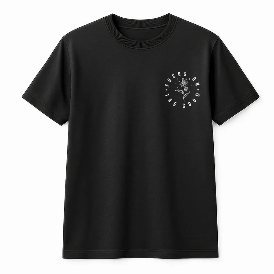 Focus On The Good T-Shirt | Minimalist Daisy Graphic | Premium Comfort Colors Cotton Tee | Christian Motivational Gift for Women
