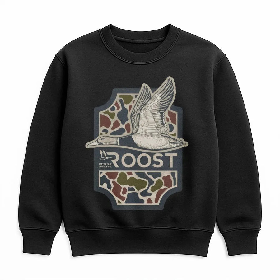 Duck Hunting Sweatshirt | Flying Mallard Camo Graphic | Premium Cotton Blend | Gift for Hunters and Outdoorsmen
