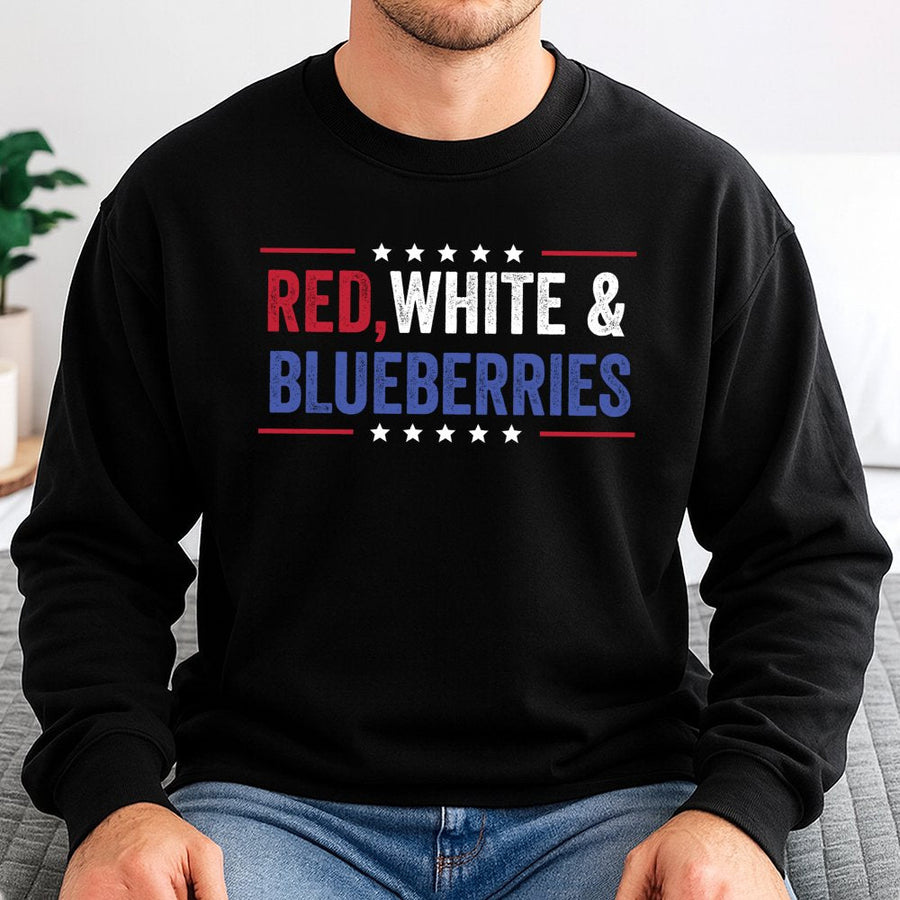 Red White And Blueberries Sweatshirt | Patriotic 4th of July Design | Soft Cotton Blend | Unisex Holiday Gift for American Patriot