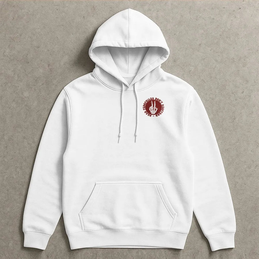 Activist Statement Hoodie | Dead Don't Reoffend Skeleton Hand Graphic | Premium Cotton Blend | Unisex Political Justice Gift