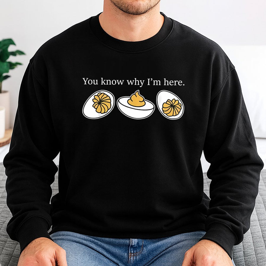 Deviled Eggs Sweatshirt | Funny Thanksgiving Food Quote | Soft Cotton Blend | Holiday Party Gift for Foodies