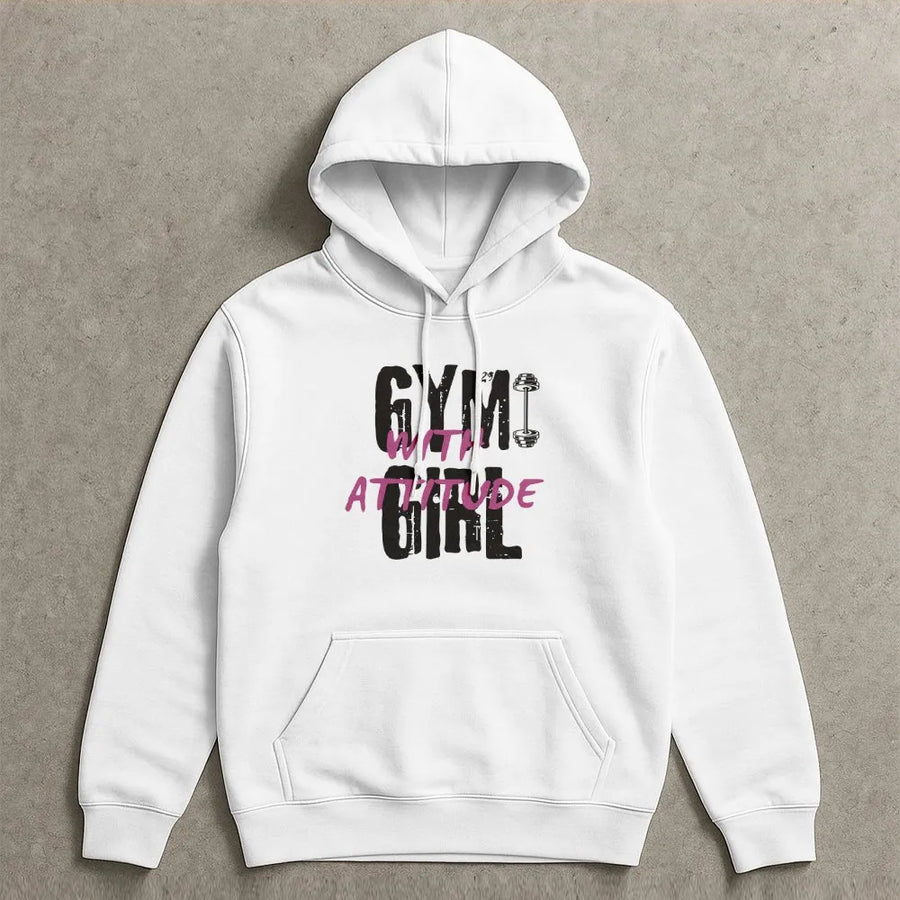 Gym Girl Graphic Hoodie | Edgy Y2K Streetwear with Back Print | Soft Cotton | Fitness Motivation Gift for Women