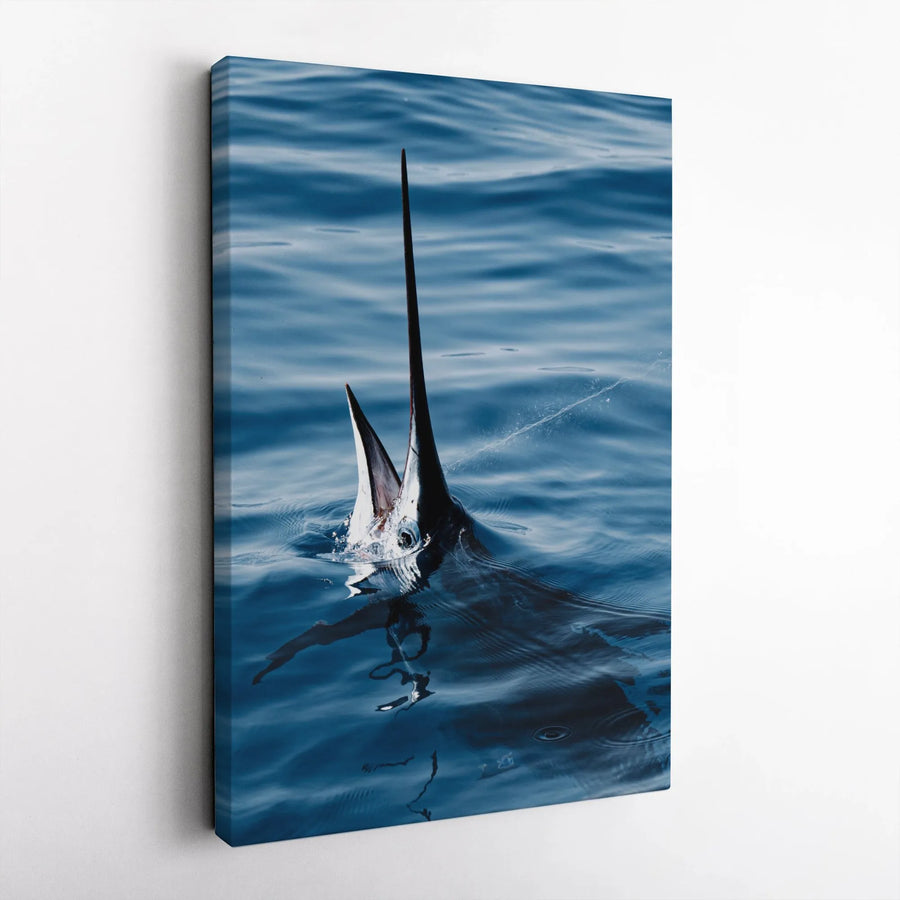Sailfish Vertical Canvas | Ocean Life Photography Print | Premium Gallery Wrapped Canvas | Nautical Home Decor Gift for Fisherman