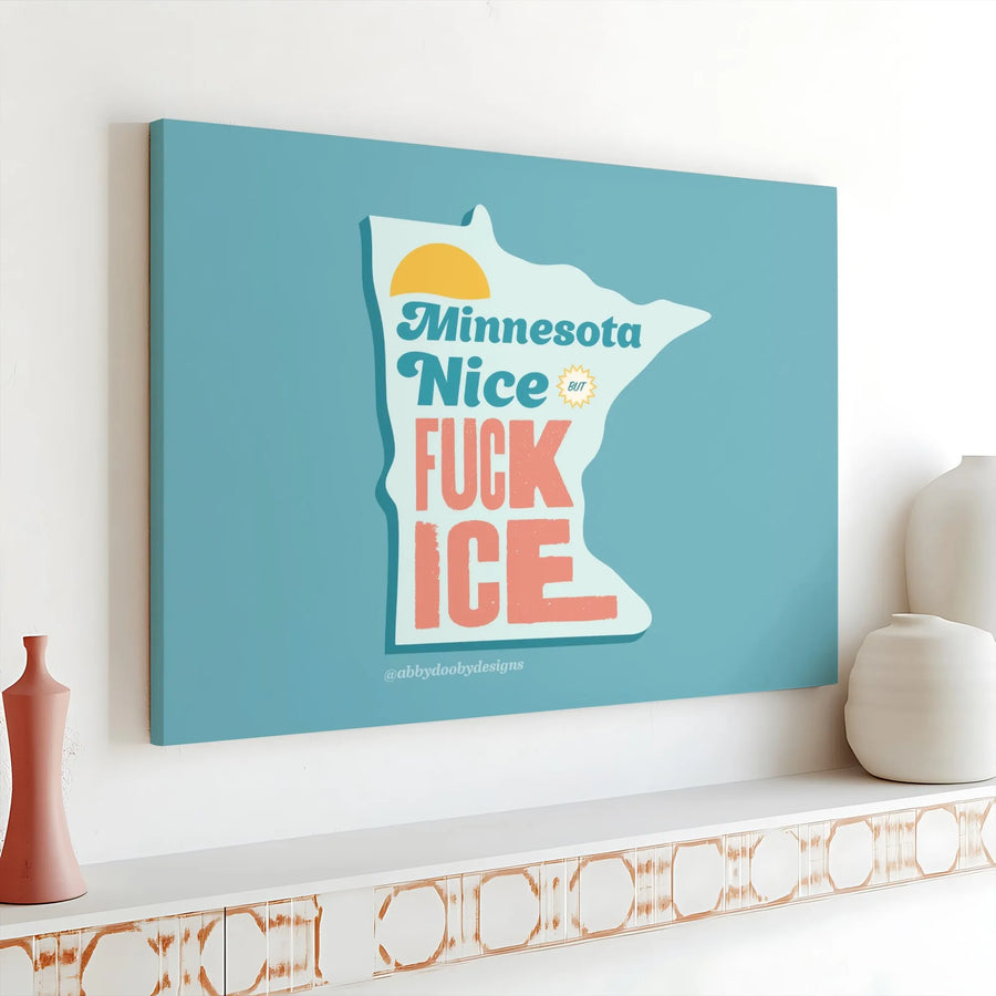 Minnesota Canvas Wall Art | Funny Retro Winter Quote Print | Premium 1.25" Thick Profile Canvas | Gift for Minnesotan, Midwest Home Decor