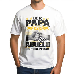 Spanish Grandpa T-Shirt | Ser Papa Es Un Honor Ser Abuelo Graphic Tee | Premium Cotton Soft Crew Neck | Heartfelt Gift for Abuelo from Grandkids