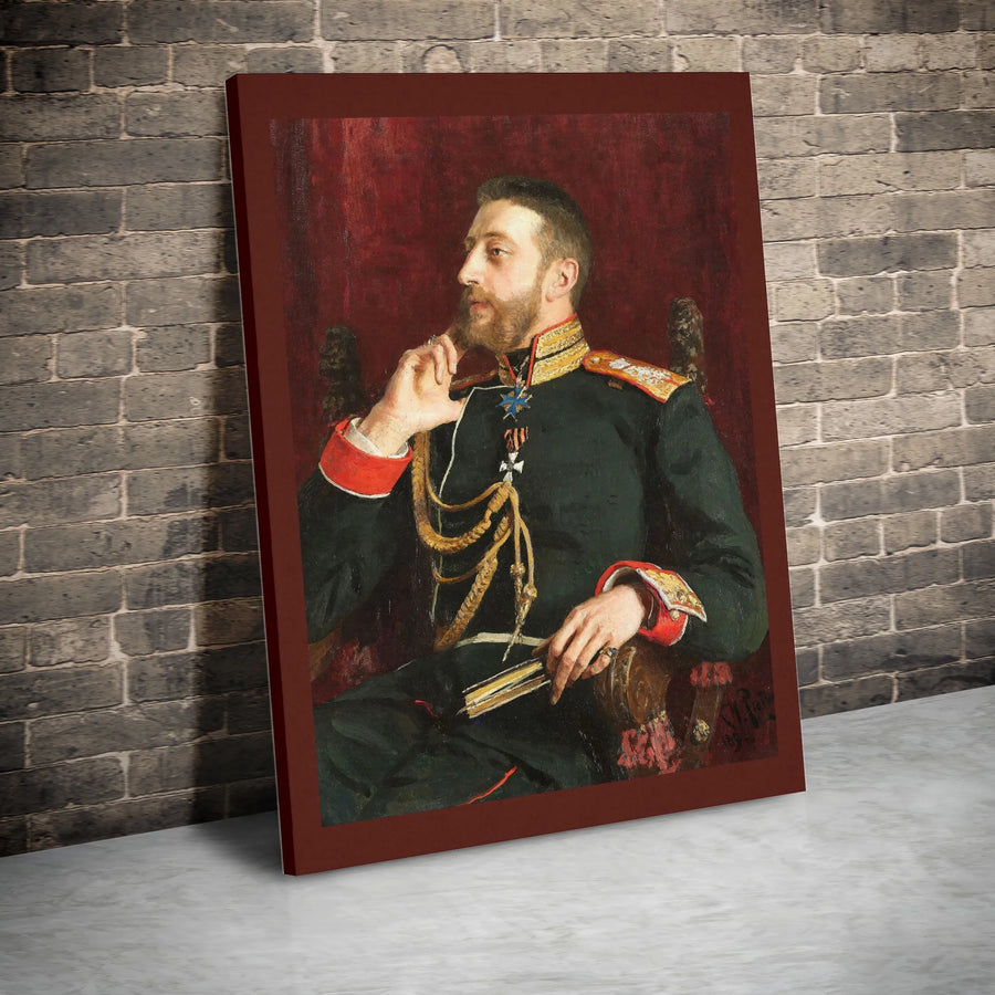 Grand Duke Vladimir Alexandrovich Portrait Canvas | Ilya Repin Fine Art Print | 1.25-Inch Gallery Wrap | Classical Russian History Wall Decor