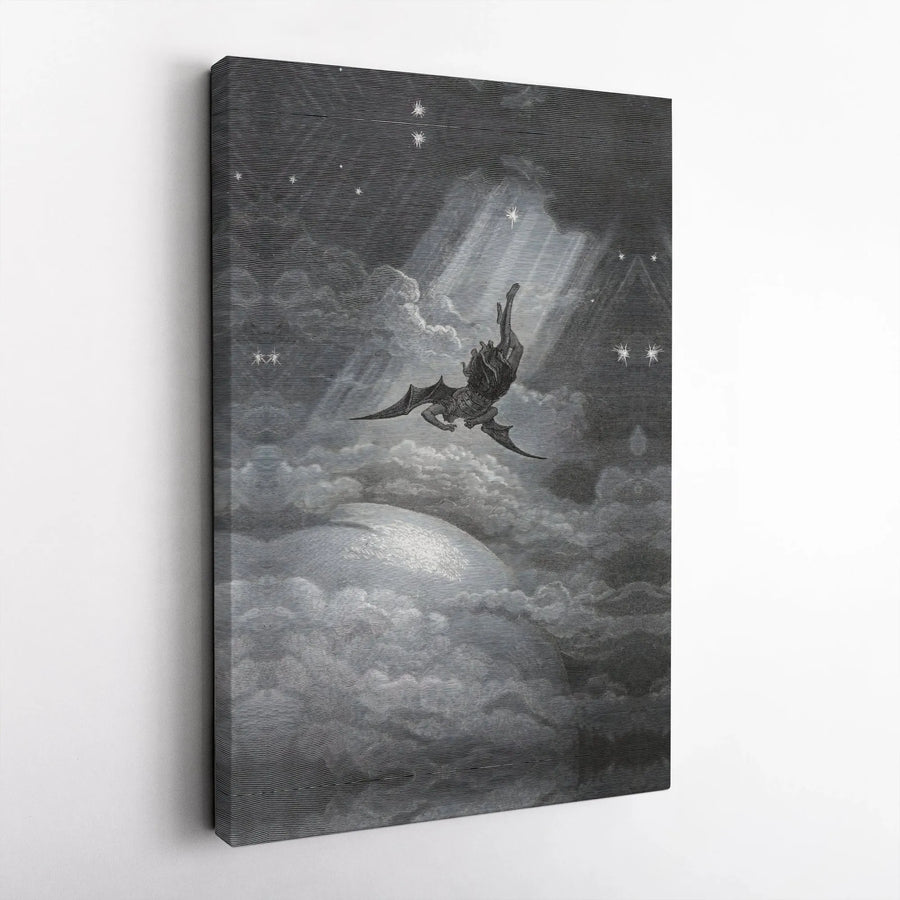 Gustave Doré The Fall Of Satan Canvas Print | Paradise Lost Gothic Wall Art | Premium Gallery Wrapped | Dark Academia Home Decor Gift