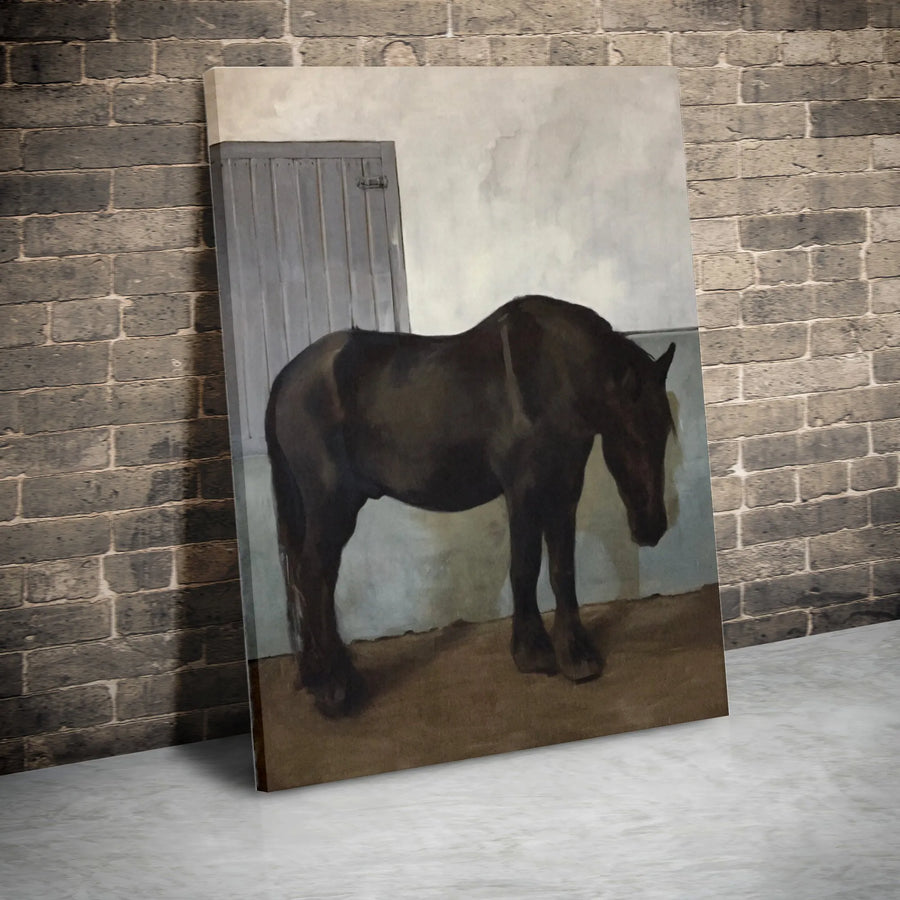 Vintage Horse Painting Canvas Print | Rustic Equestrian Wall Art | Premium Thick Gallery Wrap | Farmhouse Decor Gift for Horse Lover