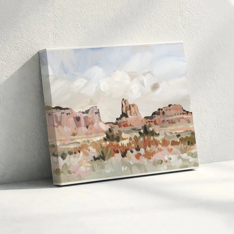Monument Valley Canvas Print | Impressionist Desert Painting | Premium Thick Gallery Wrap | Boho Southwestern Home Decor Gift