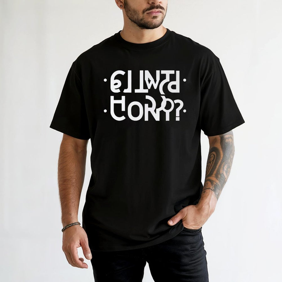 Hidden Message T-Shirt | Minimalist Text Optical Illusion Tee | 100% Cotton Premium Unisex Shirt | Trendy Secret Phrase Graphic Gift for Adults